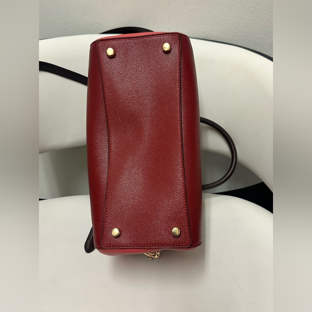 Coach Rowan Satchel Colorblock Deep Scarlet Multi, 2 in 1 Coach Boston style Bag - Picture 13 of 17